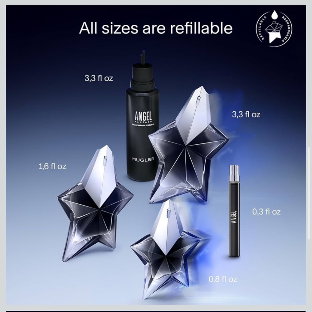 Mugler Angel Fantasm Eau de Parfum Travel Size Perfume .8 oz long lasting - Picture 10 of 14